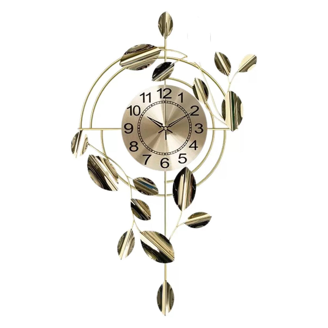 Decorative Wall Clock with Leaf Design
