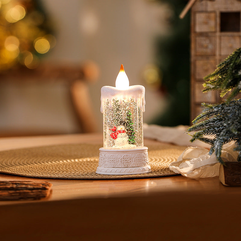 Christmas lantern with movable Santa motif