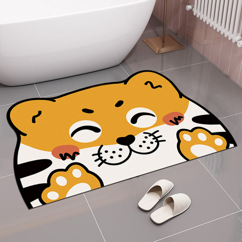 Cute Cartoon Cat-Themed Bath Rug