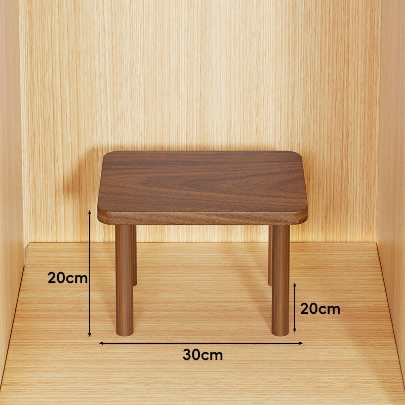 Height-Adjustable Rectangular Wooden Riser Table with Detachable Round Legs