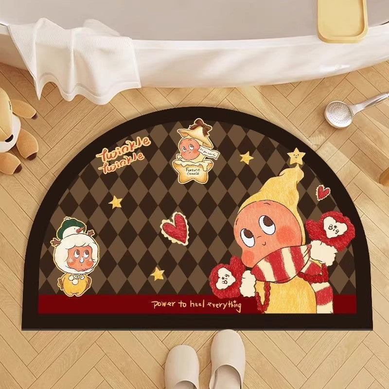 Playful Cartoon Character Bath Mat