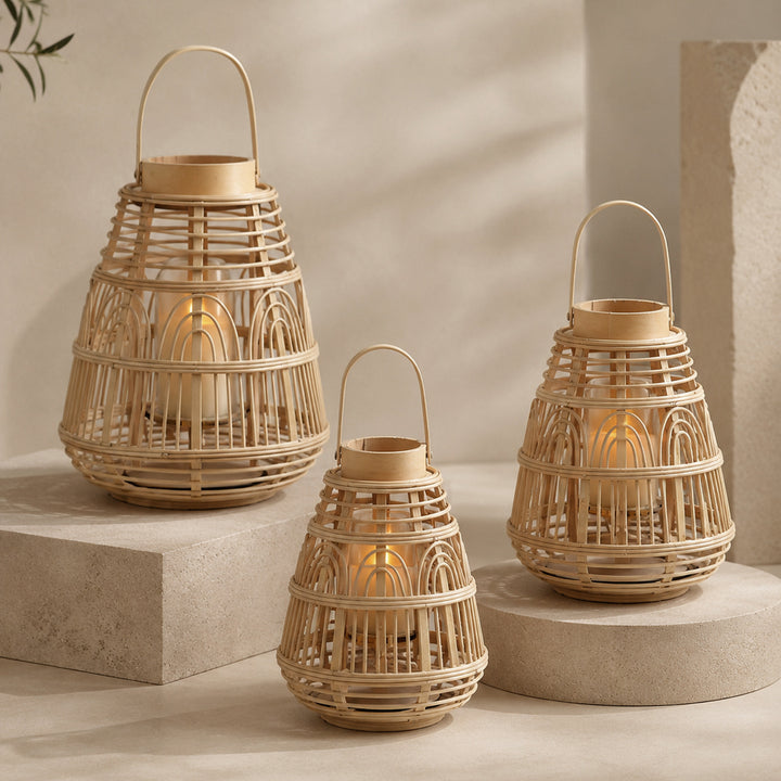 Rustic Rattan Lantern