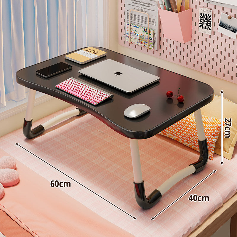 Foldable Portable Bed Laptop Table with Rounded MDF Top and Locking Folding Legs
