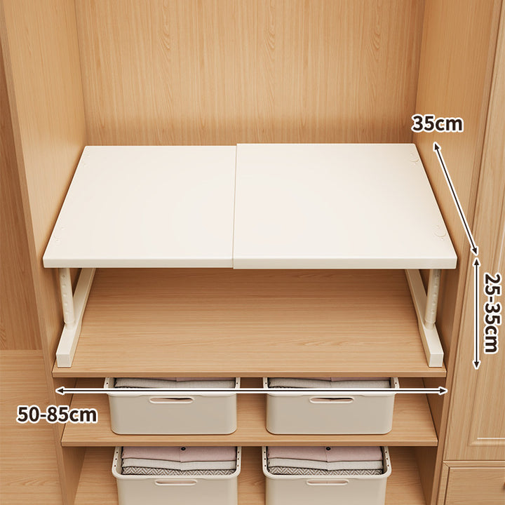 Expandable Folding Closet Shelf Platform with Telescopic Support