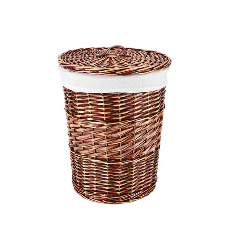 High-quality round laundry basket with lid