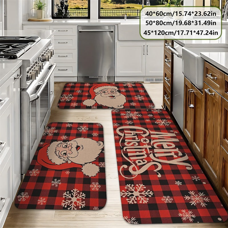 Festive Holiday-Themed Kitchen Mat Set