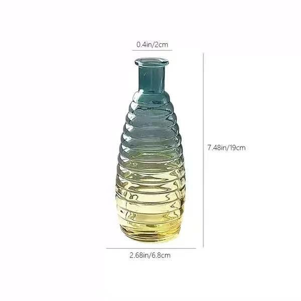 Decorative Ribbed Glass Vase