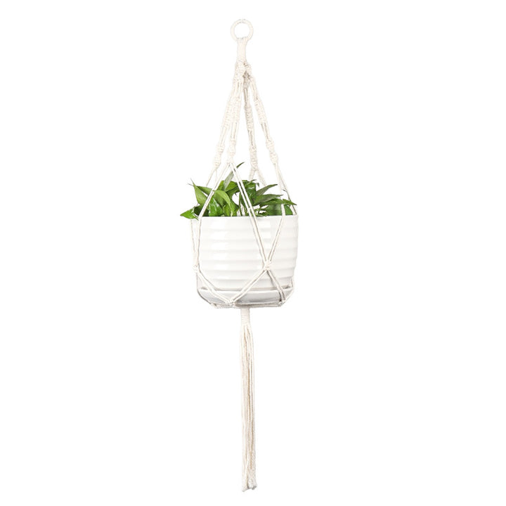 Plant-hanging macrame shelf