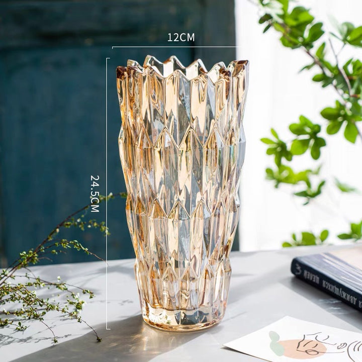 Geometric Cut Crystal Vase