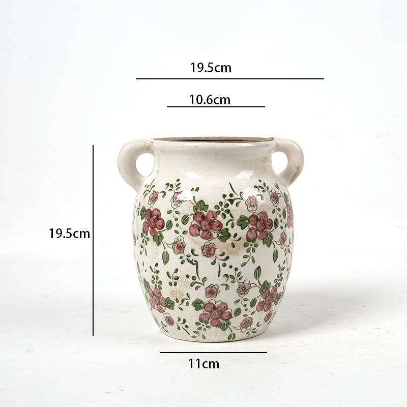 Flower decoration vessel with playful pattern