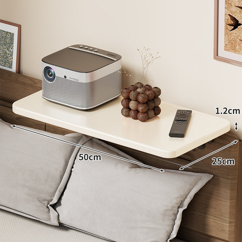 Headboard-Mounted Floating Bedside Shelf for Projectors and Devices