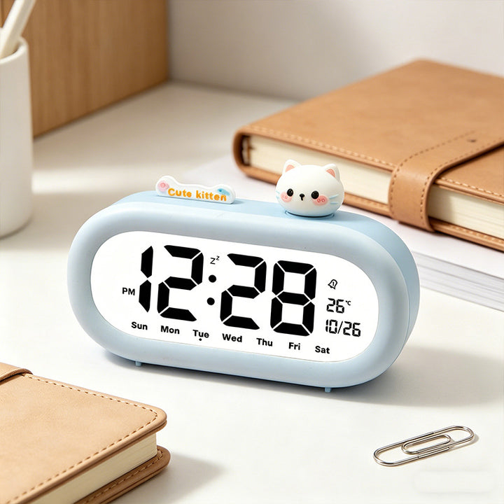 Digital Bedroom Alarm Clock with Temperature Display