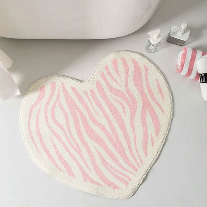Heart-Shaped Bath Mat