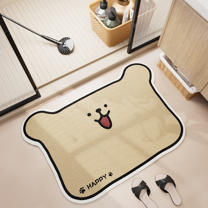 Cartoon-Themed Absorbent Bath Mat for Bathroom