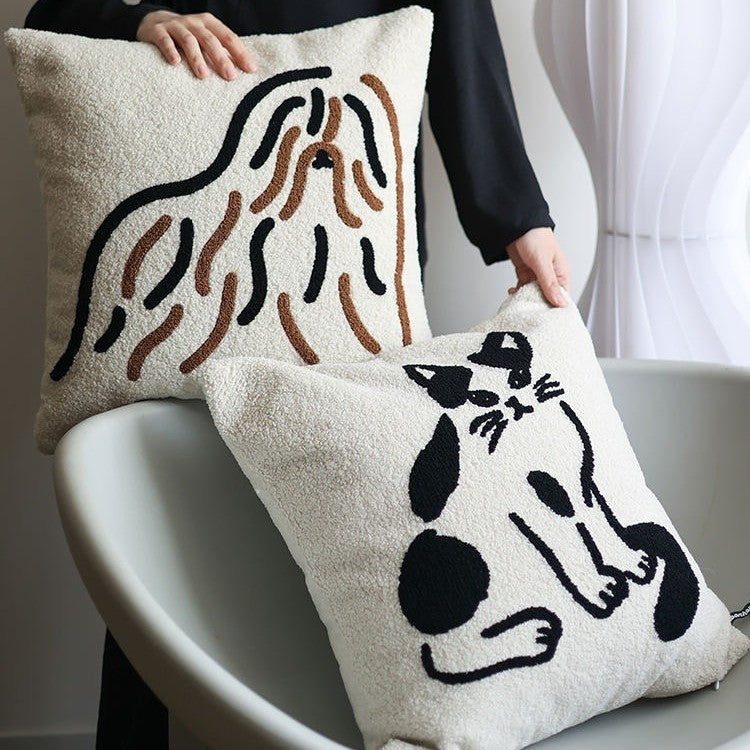 Cat-Themed Decorative Pillow