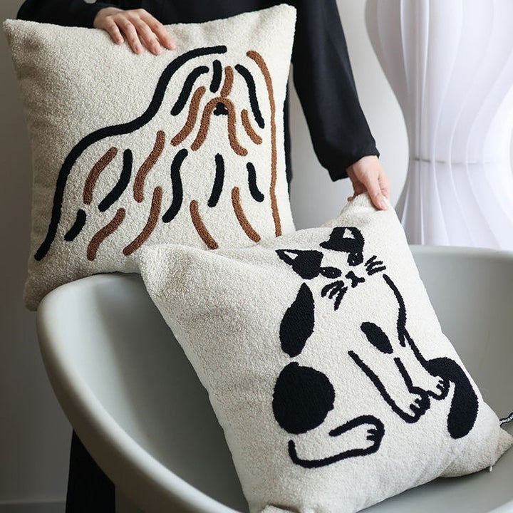 Cat-Themed Decorative Pillow