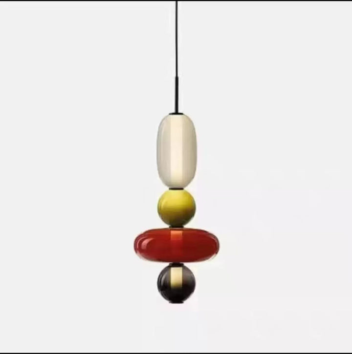 Stacked Orb Glass Pendant with Mixed Surface
