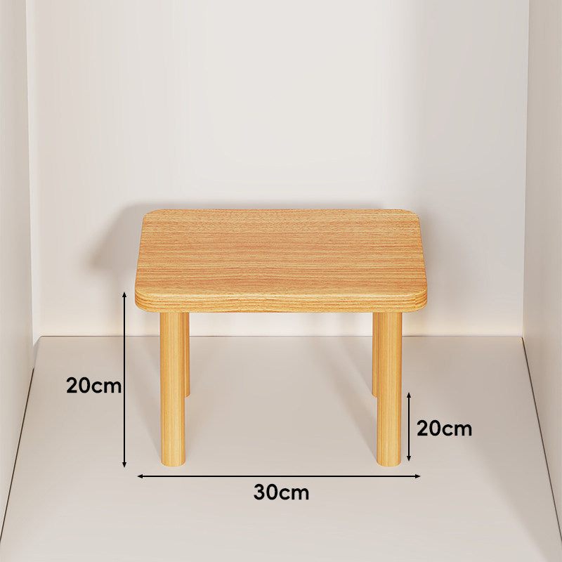 Height-Adjustable Rectangular Wooden Riser Table with Detachable Round Legs