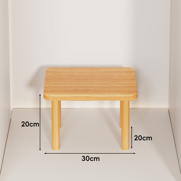 Height-Adjustable Rectangular Wooden Riser Table with Detachable Round Legs