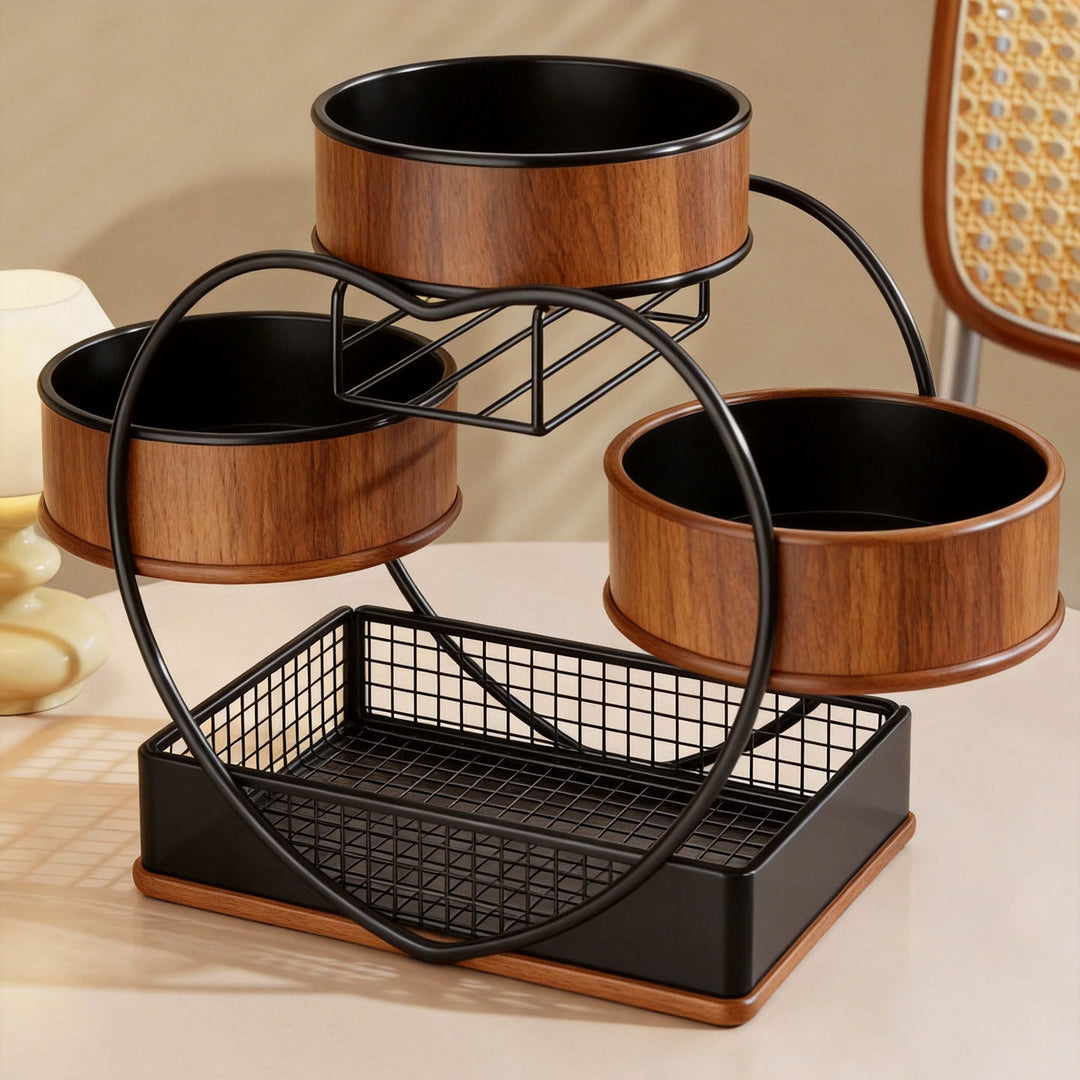 Heart Shaped Three Tier Metal Fruit Basket Organizer