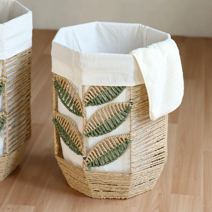 Storage basket with plant design