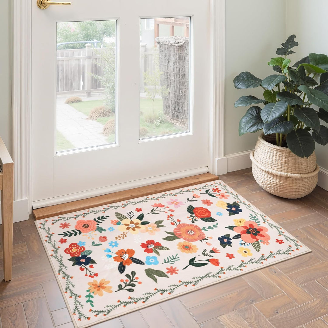 Decorative Botanical Print Area Mat for Home