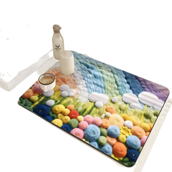 Floral-Themed Kitchen Mat