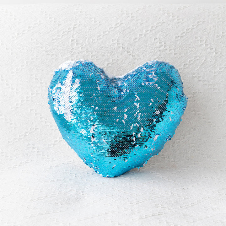 Heart-Shaped Sequin Throw Pillow