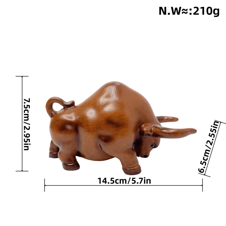 Decorative bull figure made of high-quality synthetic resin