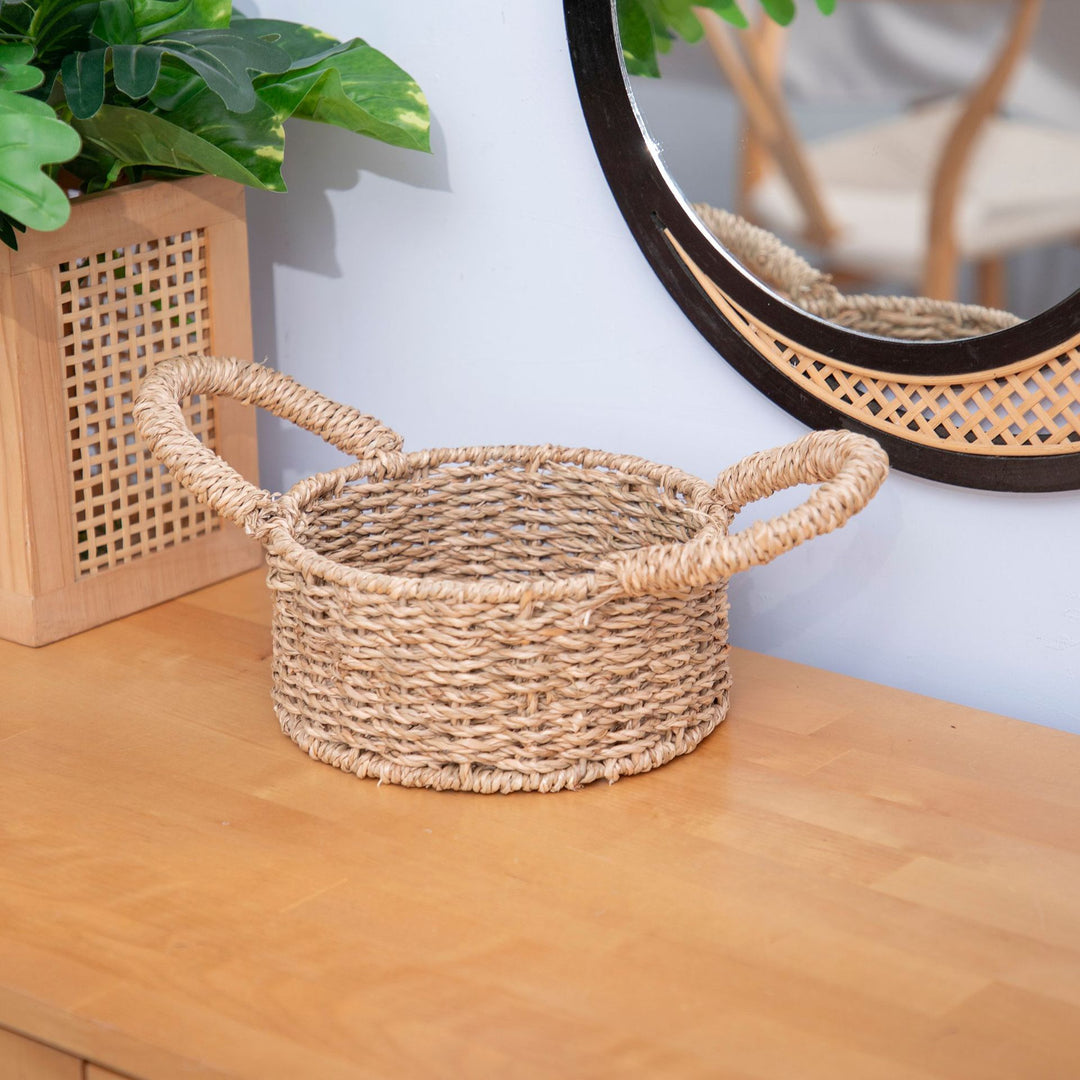 Handwoven Round Storage Basket