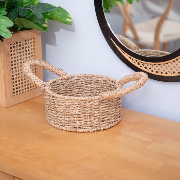 Handwoven Round Storage Basket