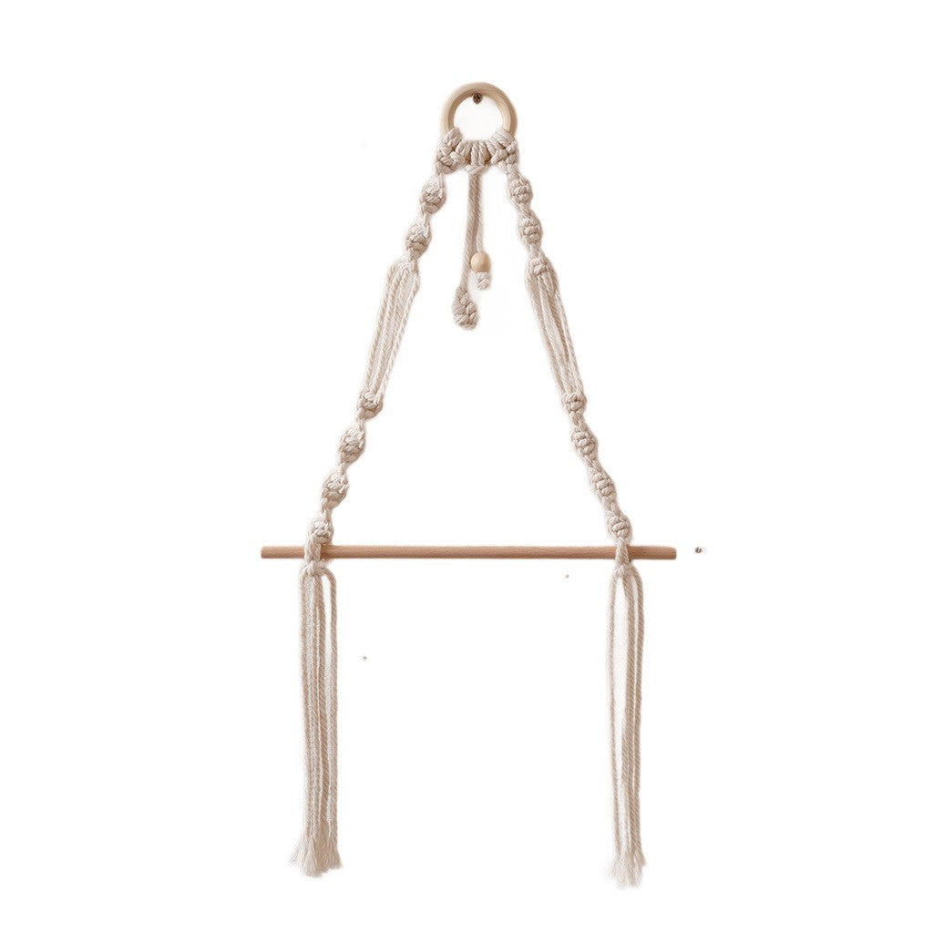 Macrame Hanging Plant Holder with Wooden Rod