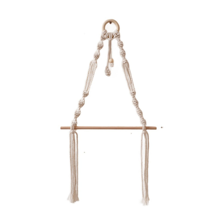 Macrame Hanging Plant Holder with Wooden Rod