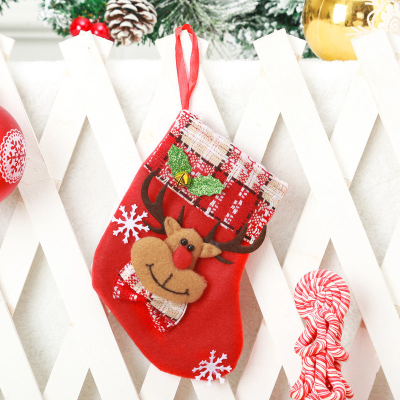Festive Christmas stocking with reindeer motif