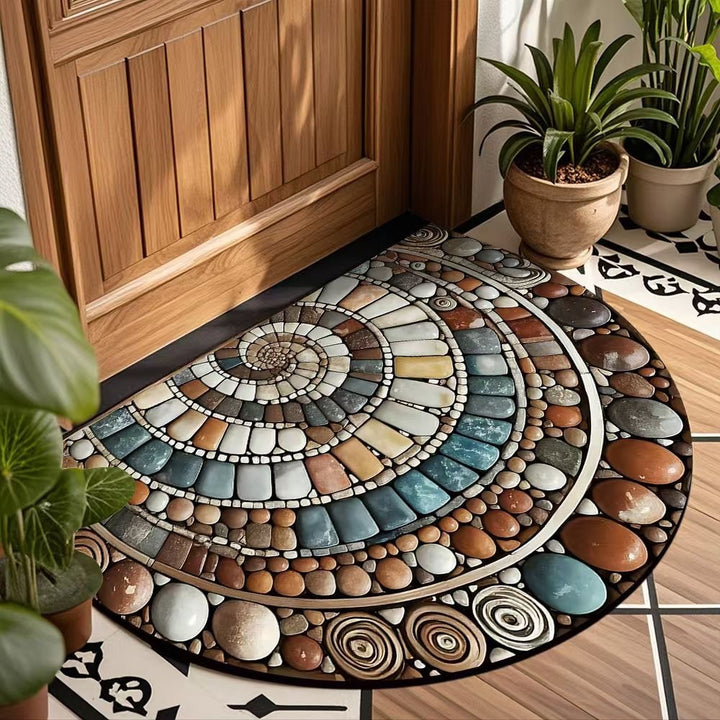 Decorative Spiral Pattern Door Mat for Home