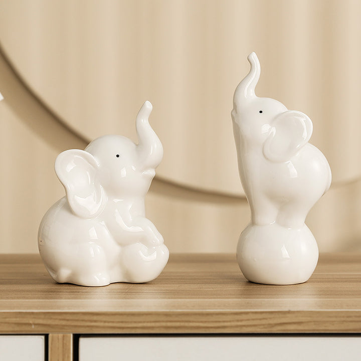 Playful and elegant elephant decorative figure