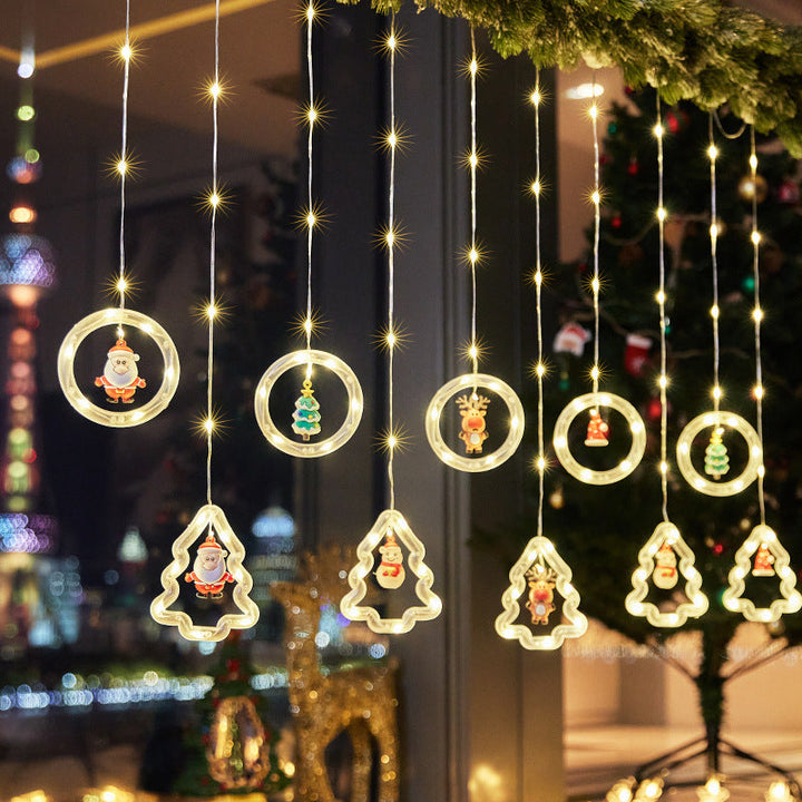 Christmas decorative light stars with snowflakes