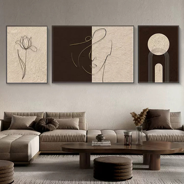 Abstract Line Art Trio Set