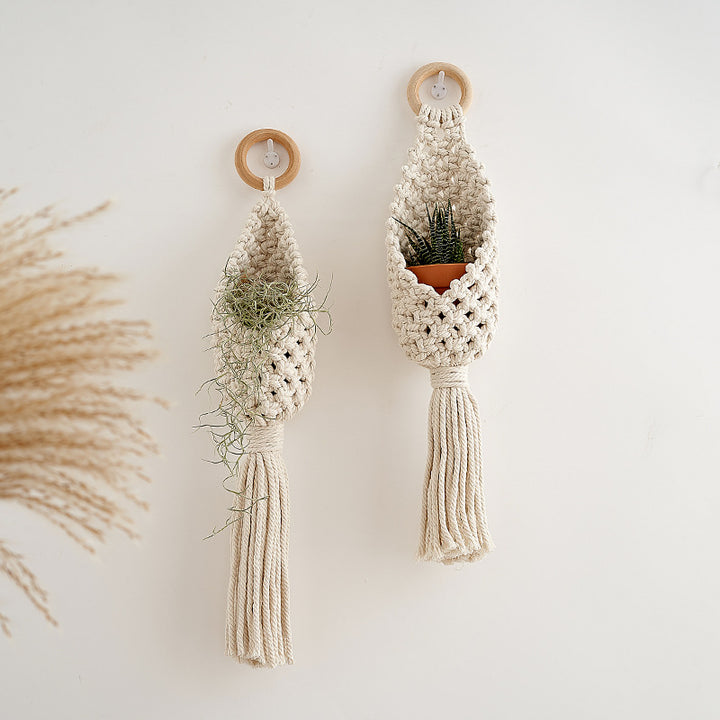 Macramé Plant Holder with Decorative Hanging Design