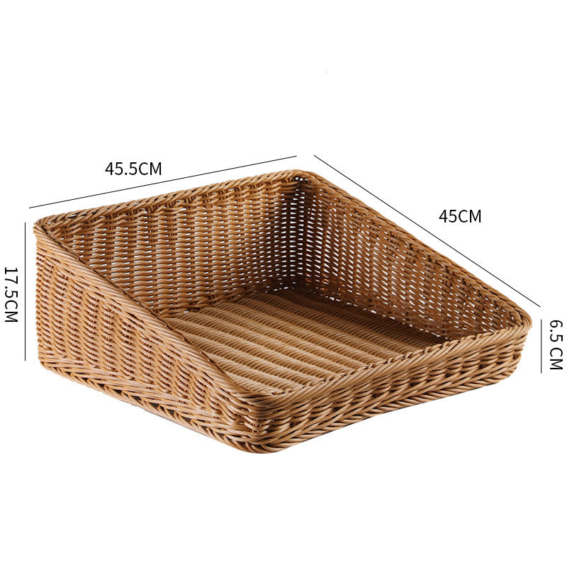 Handcrafted Rectangular Rattan Storage Basket
