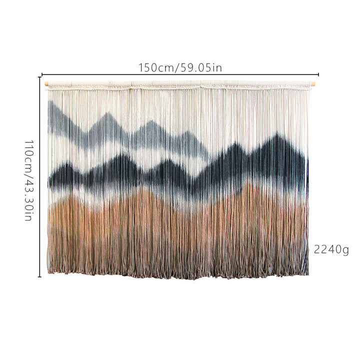 Elegant macrame wall hanging with artistic wave pattern