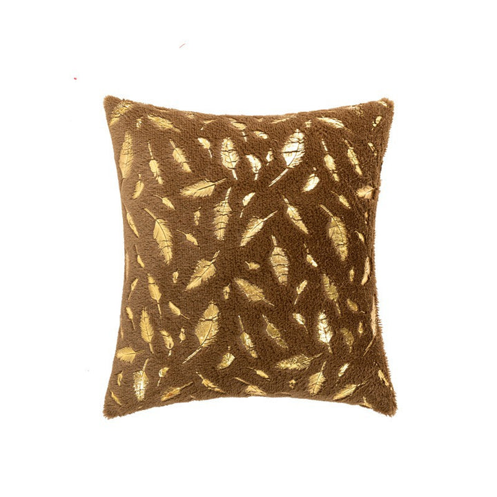 Textured Feather Print Throw Pillow