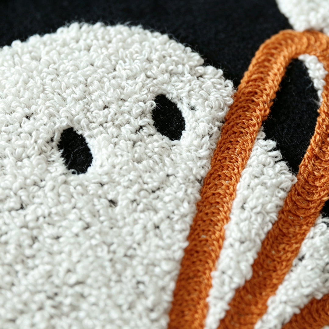 Halloween Sherpa Tufted Lumbar Throw Pillow Cover