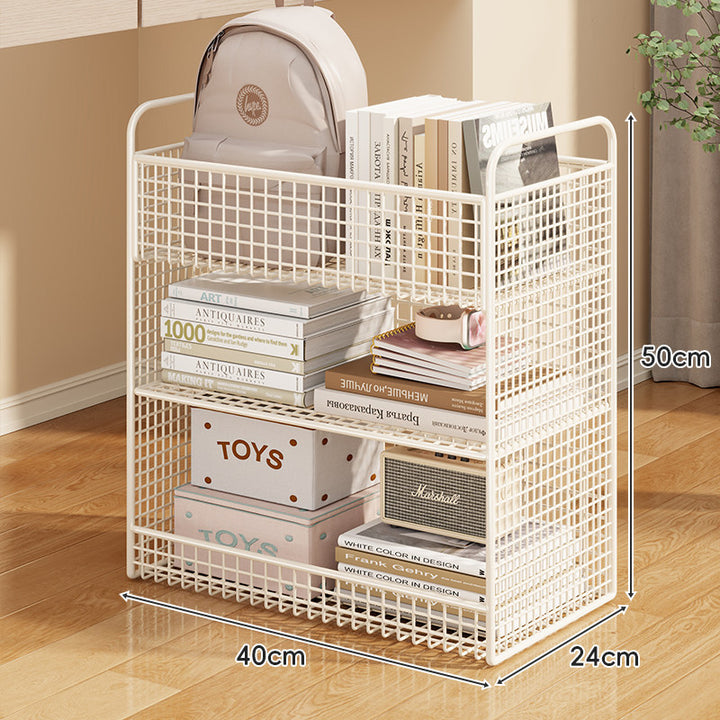 Metal Grid Multi-Tier Compact Storage Shelf Unit