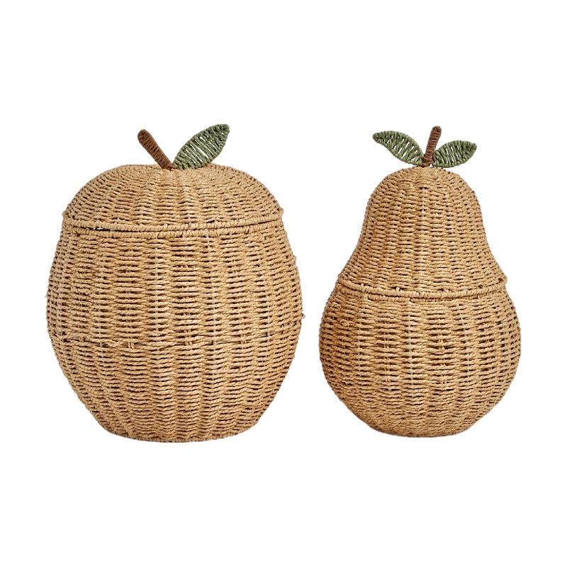 Playful storage basket in the shape of a pear