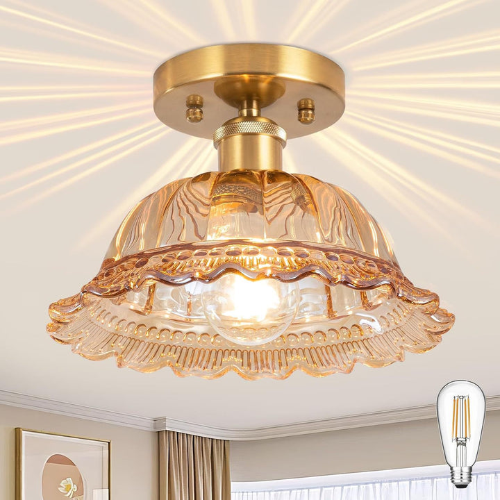 Elegant glass dome ceiling lamp