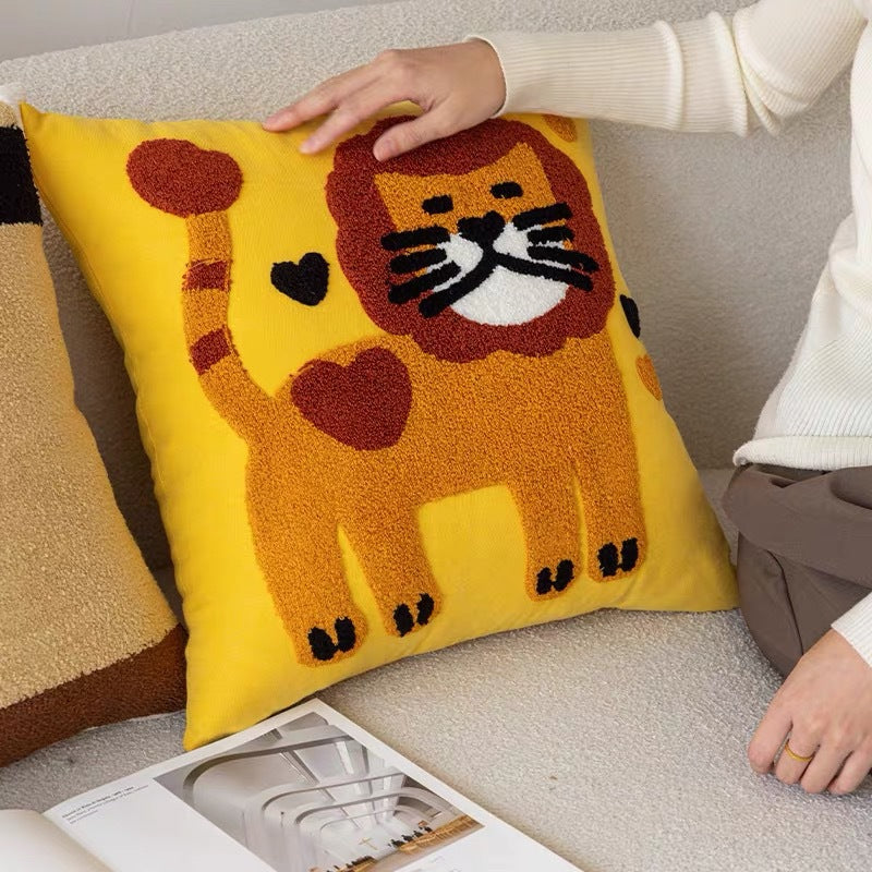 Plush Animal Print Throw Pillow