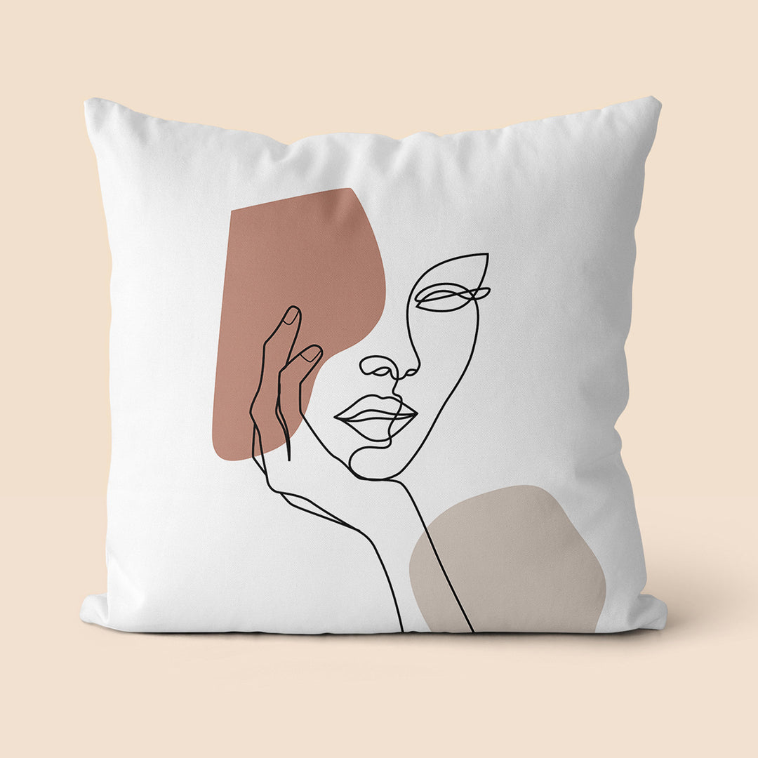 Artistic Line Drawing Throw Pillow