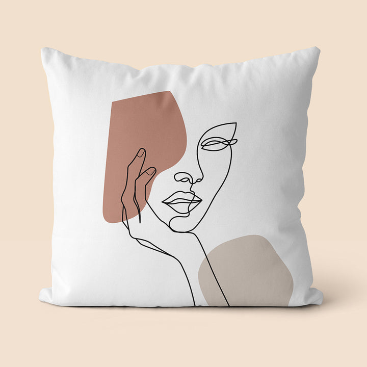 Artistic Line Drawing Throw Pillow