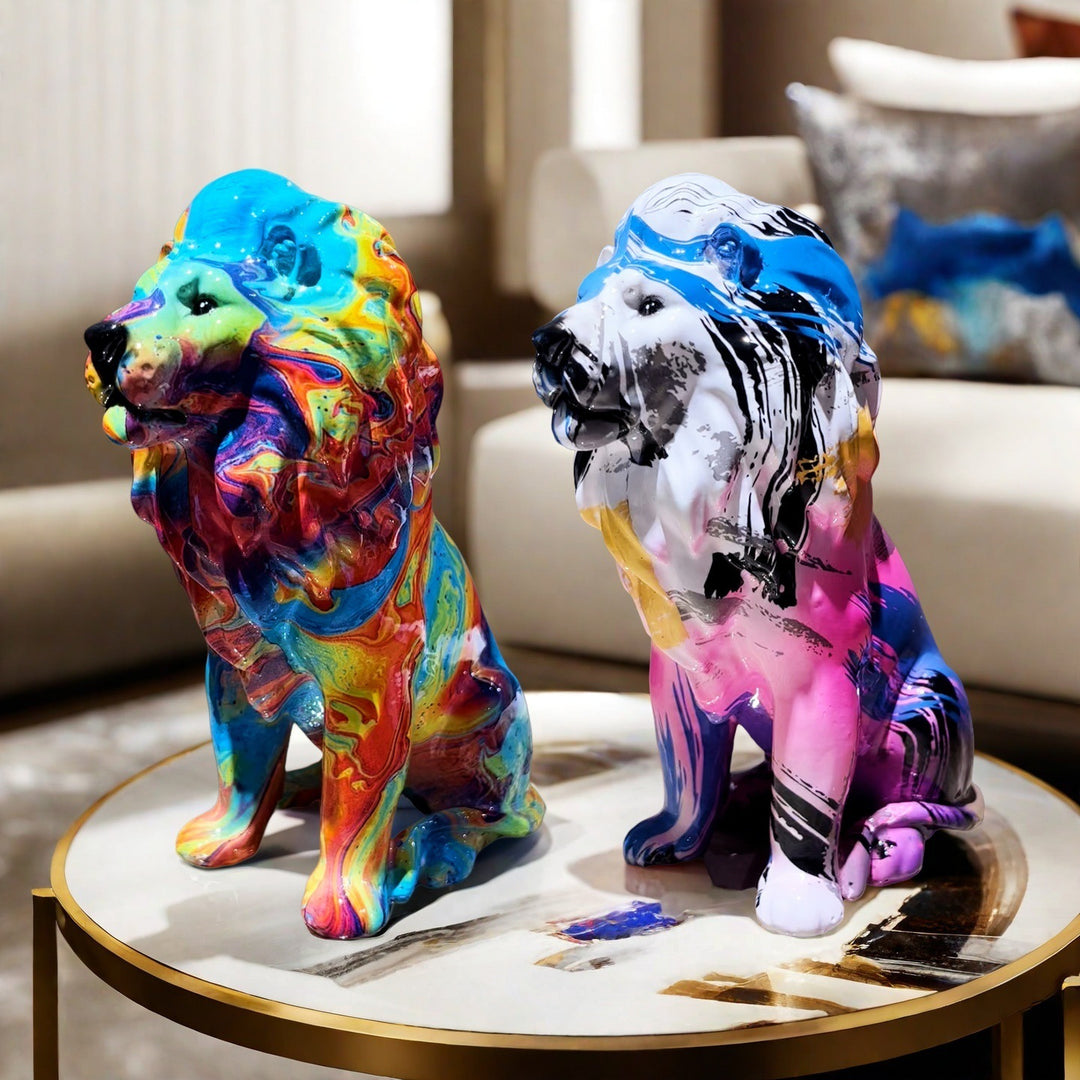Colorful Lion Sculpture